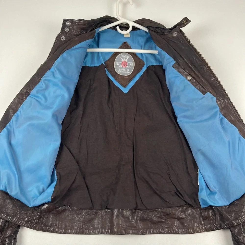 Diesel Vintage Multi-zip Sheep Leather Riders Jacket - Picture 2 of 12